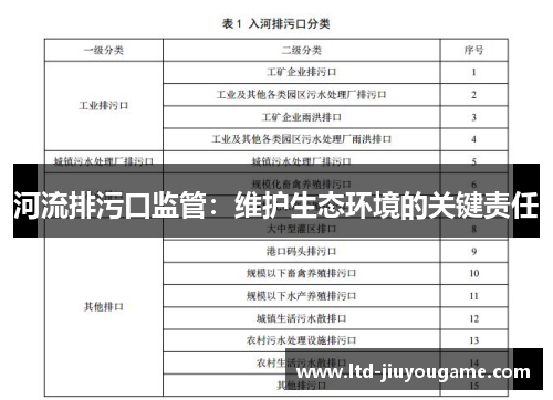 河流排污口监管：维护生态环境的关键责任